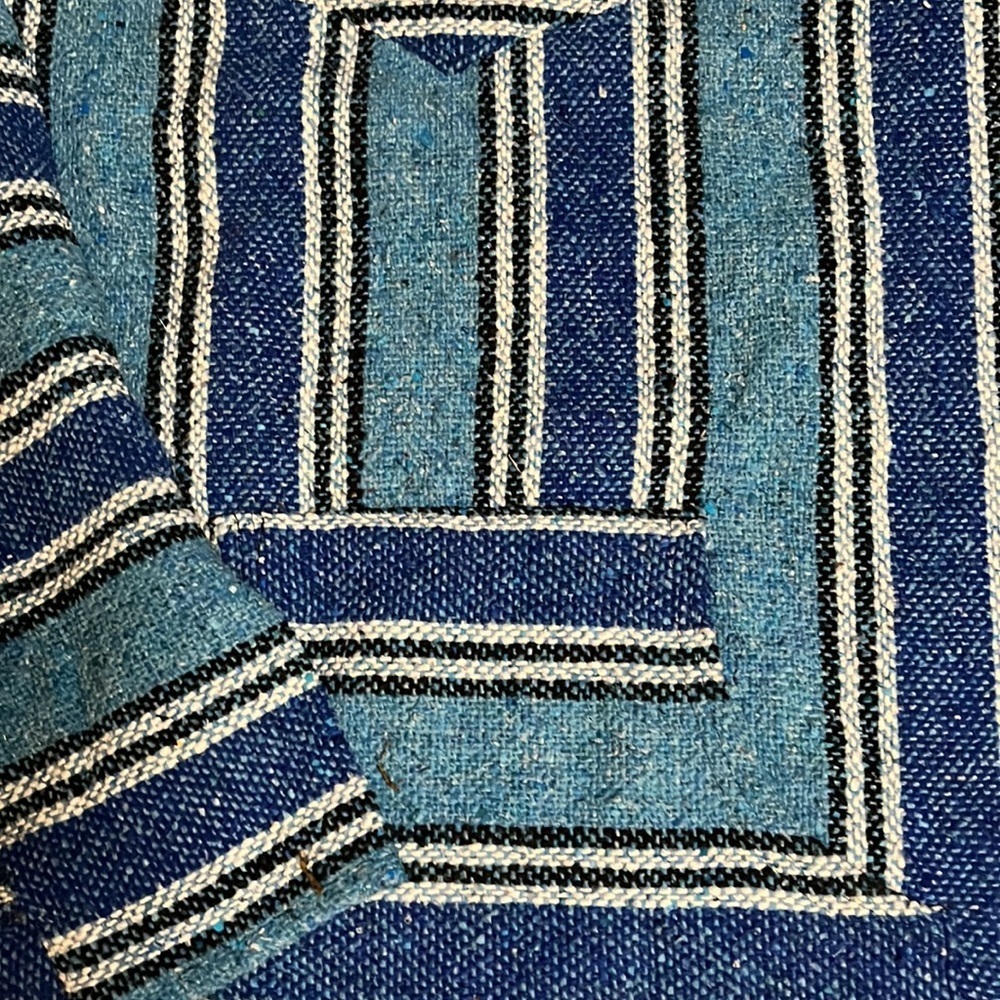 Iguana Jack Blue Cotton Blend Surfer Style Baja Hoodie Pullover Unisex NWT - Picture 2 of 3